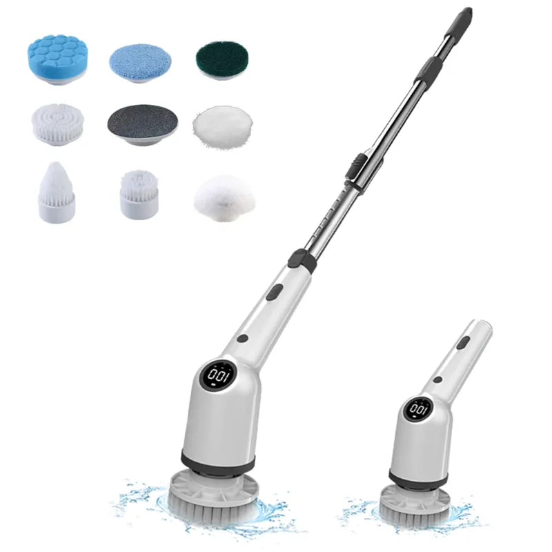 8 in 1 Electric Spring Cleaning Brush - 360° Cordless Spin Cleaner with 8 Brushes