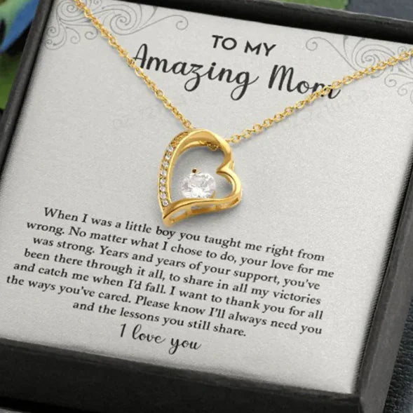 Elegant Zircon Heart Necklace Gift for Mom
