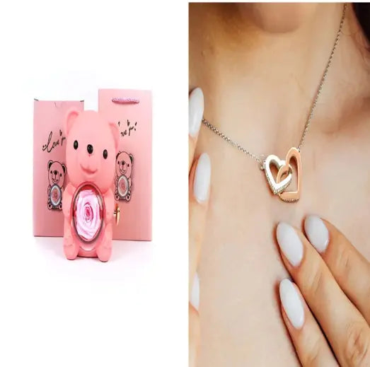 Everlasting Rose & Teddy Bear Gift Set