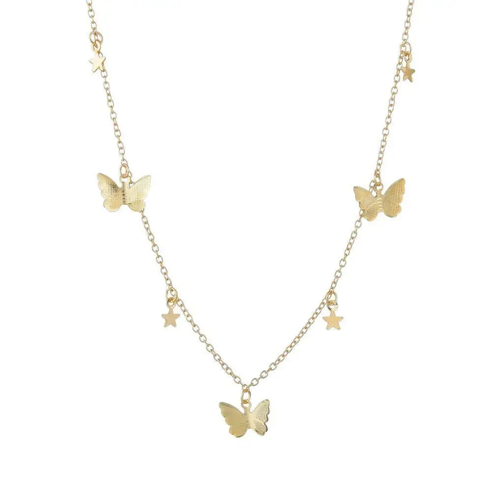 Stunning Butterfly Design Pendant Clavicle Chain