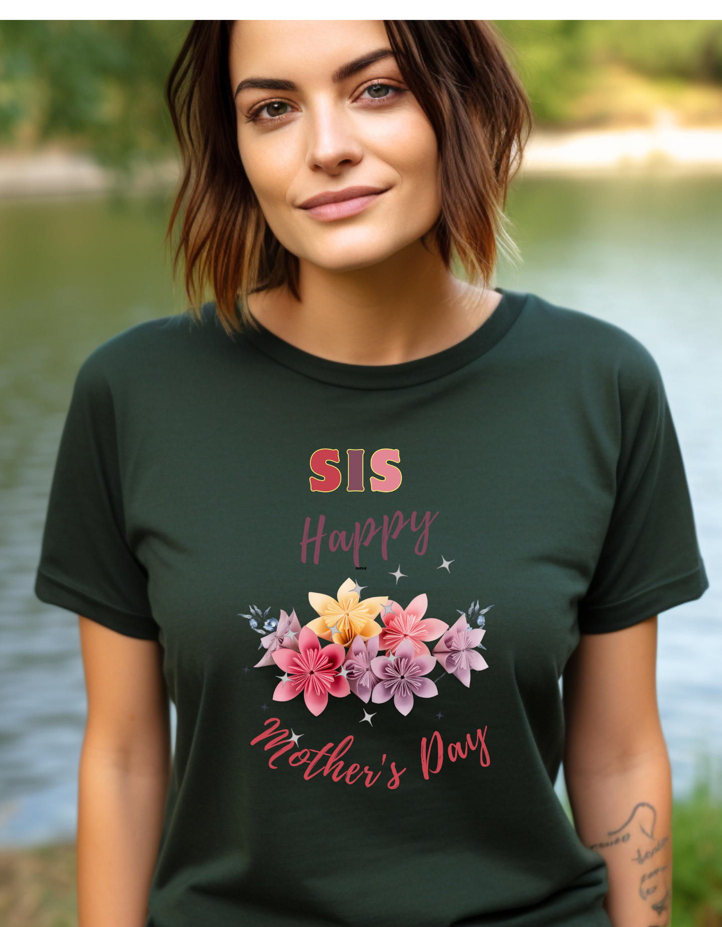 Celebrate Mother's Day with a special t-shirt for your sister! Our "Sis Happy Mother's Day" tee features a beautiful bouquet of flowers.
