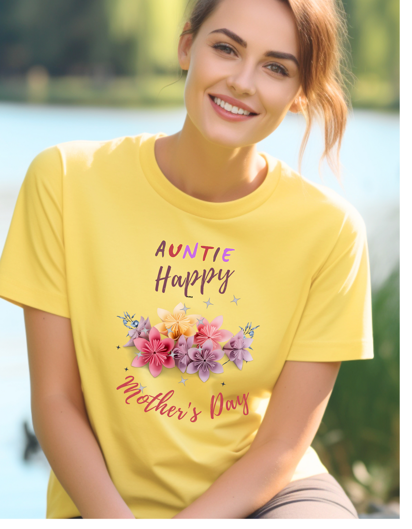 Auntie Happy Mother's Day T-Shirt: A beautiful floral bouquet of flowers. Perfect gift to celebrate the bond you share with your aunt.