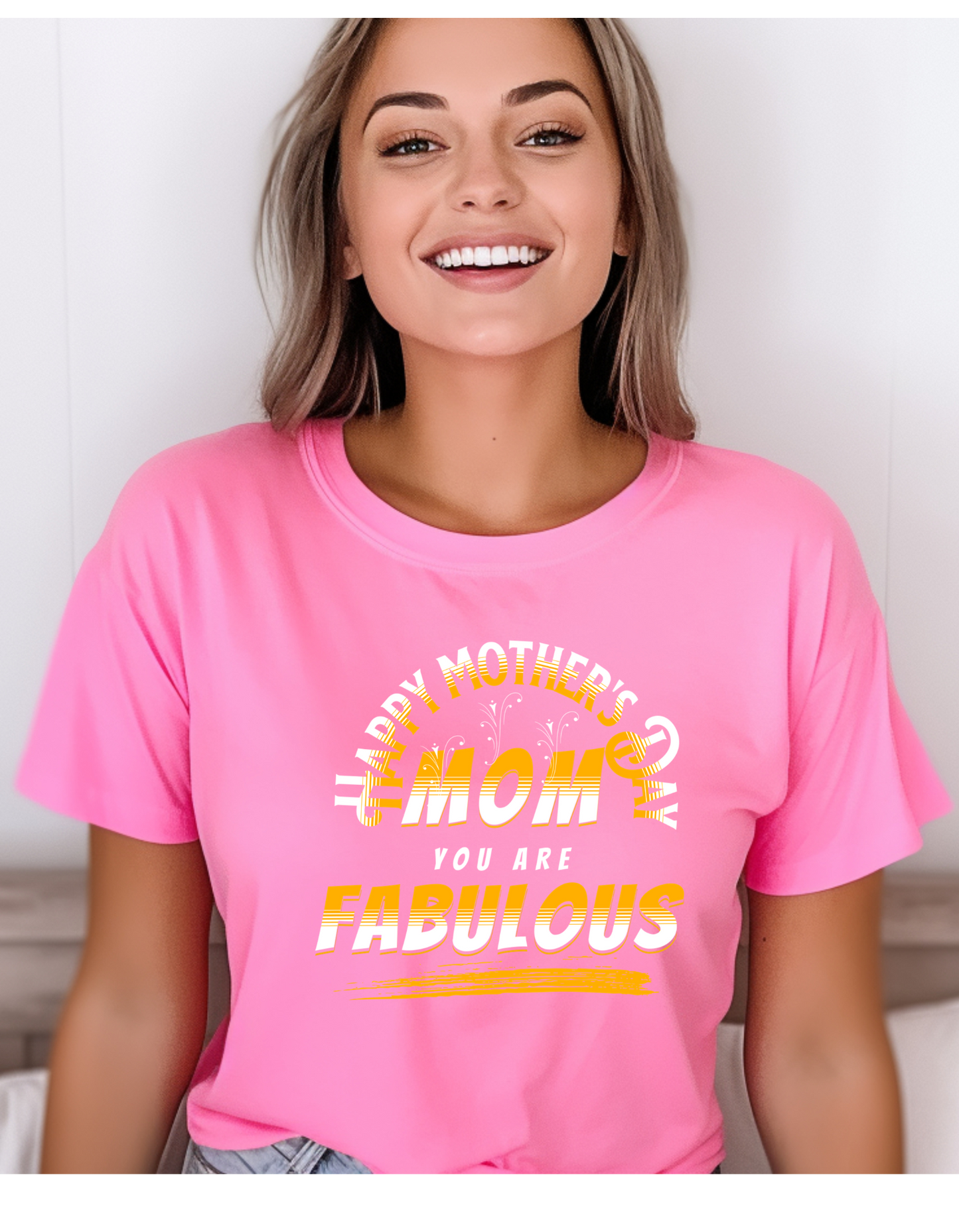 Show your appreciation for the fabulous mom in your life with our stunning Mother's Day t-shirt! Featuring elegant gold and white fonts.
