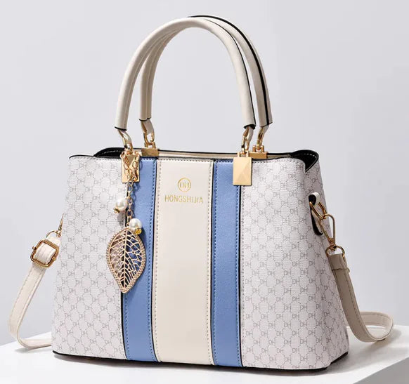 Chic Two-Tone Leather Crossbody Handbag