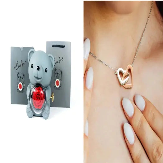 Everlasting Rose & Teddy Bear Gift Set