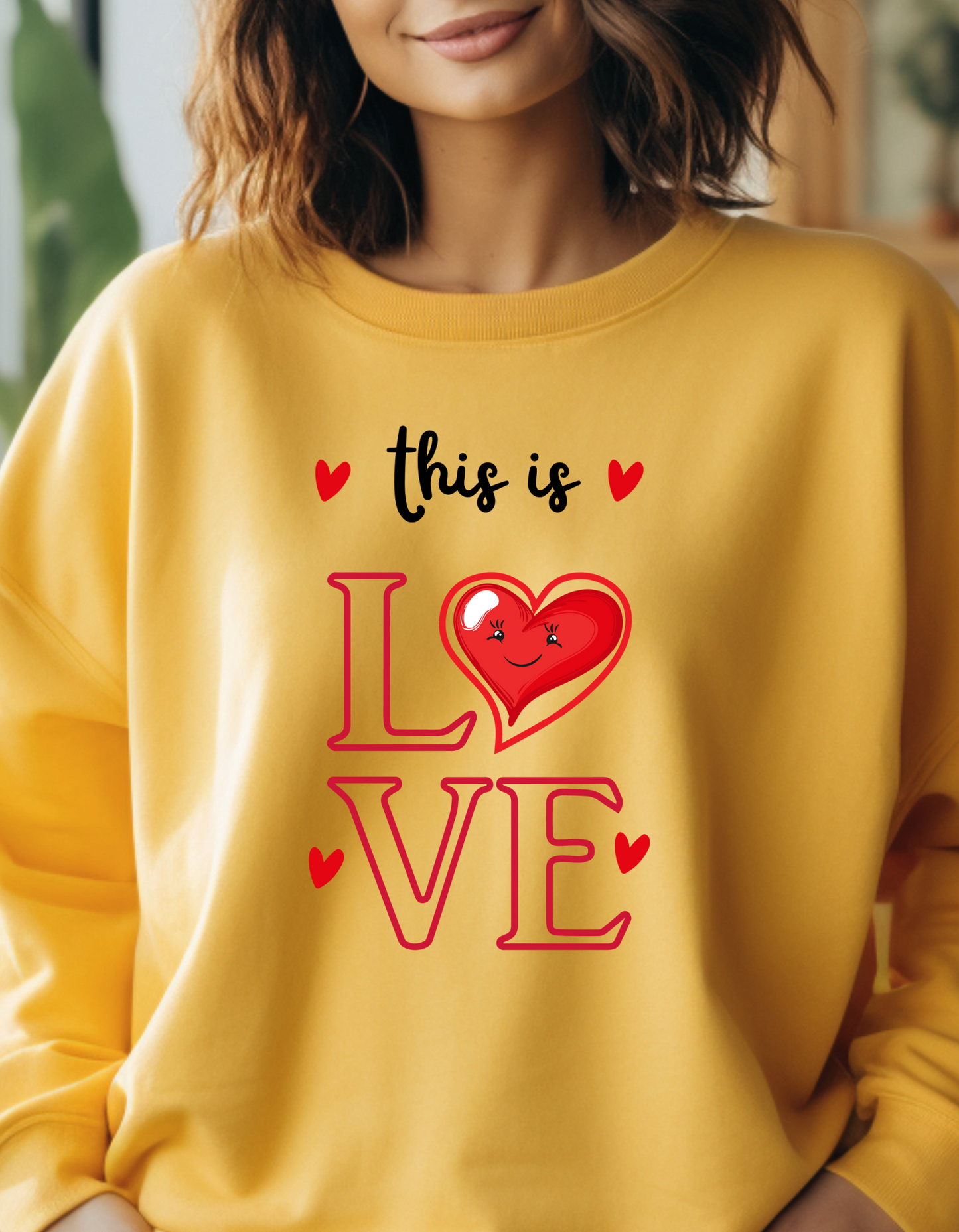Valentine's Day Love Crewneck Sweatshirt - 'This is Love' Design