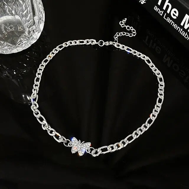 Layered Crystal Pearl Pendant Necklace