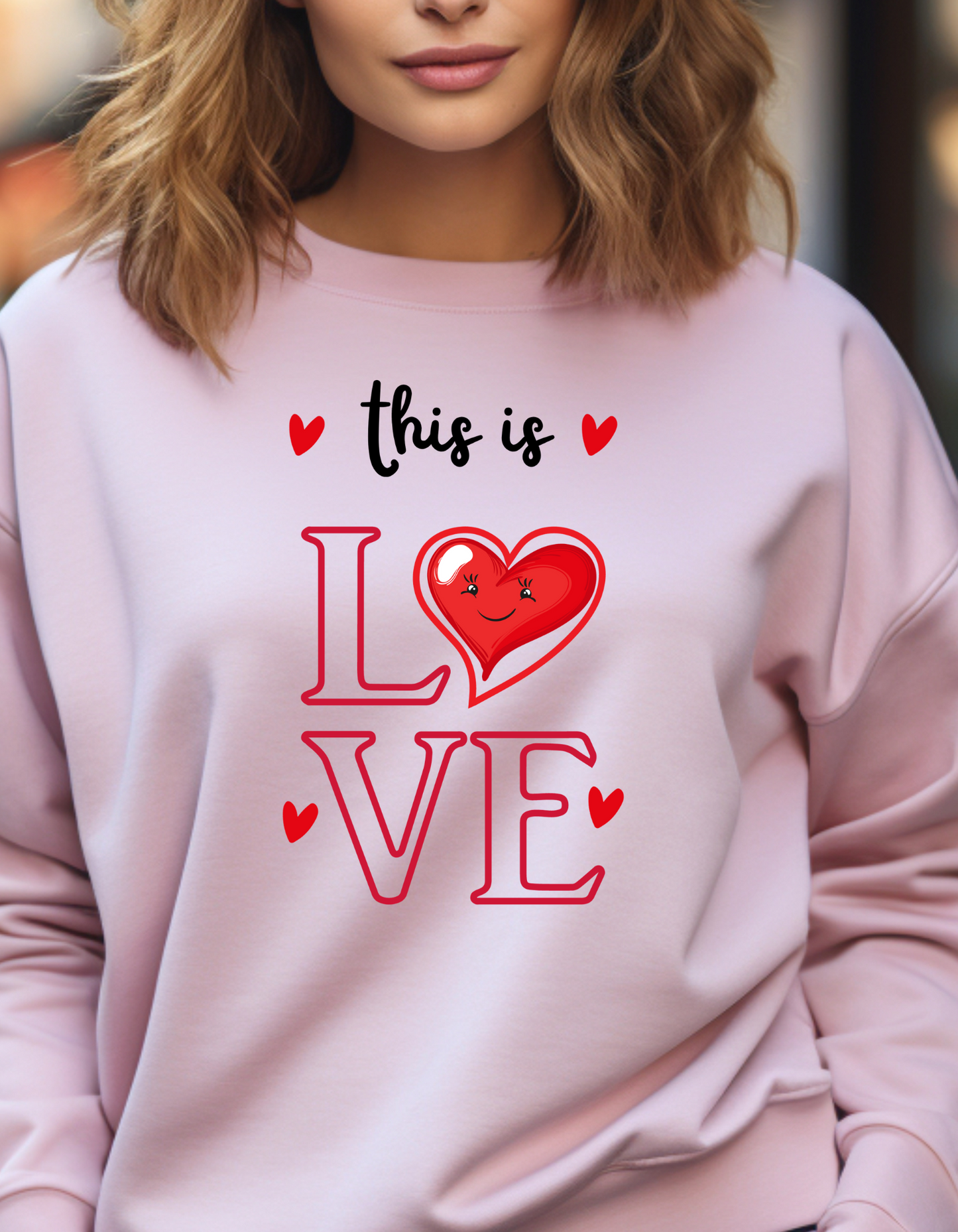 Valentine's Day Love Crewneck Sweatshirt - 'This is Love' Design