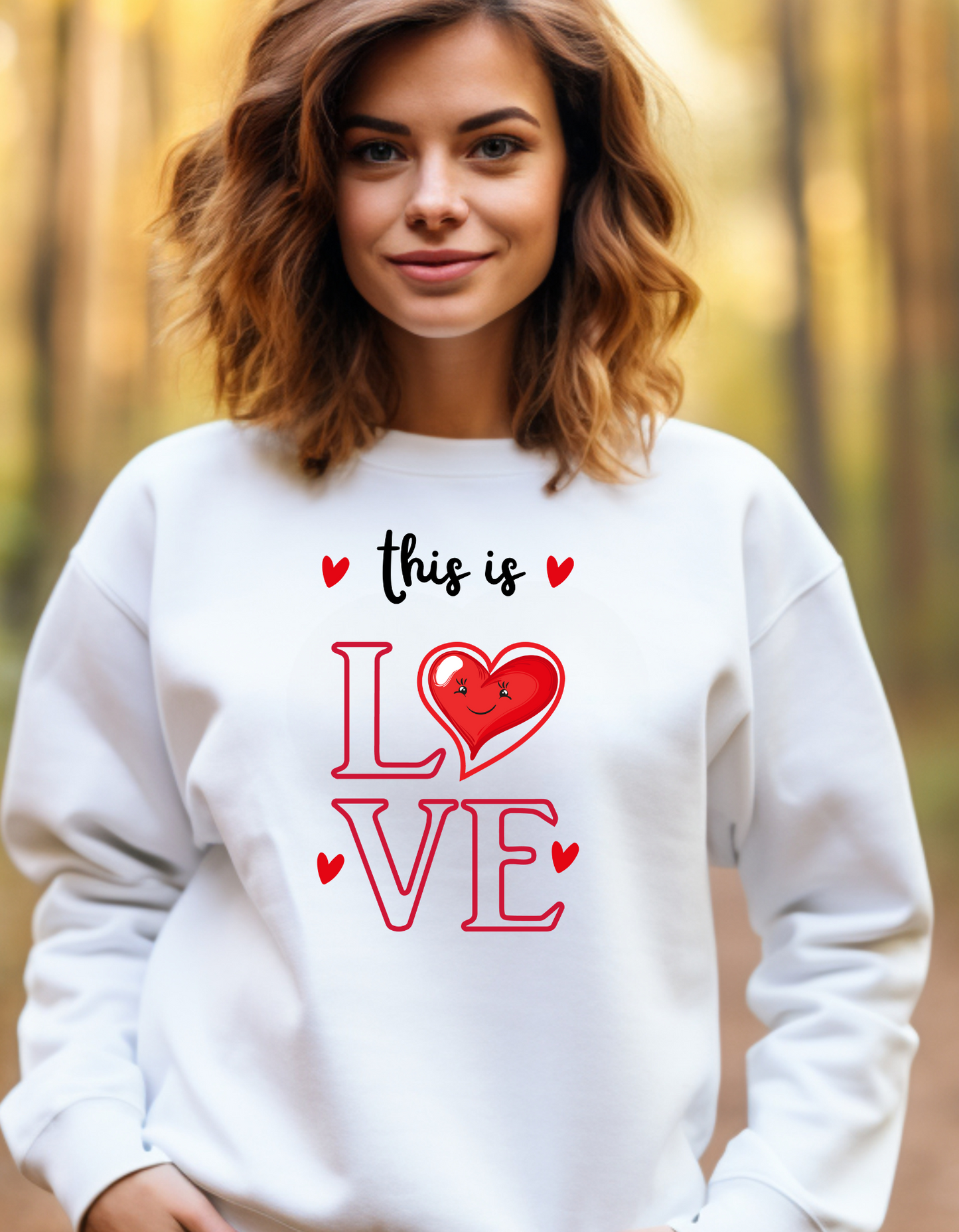 Valentine's Day Love Crewneck Sweatshirt - 'This is Love' Design