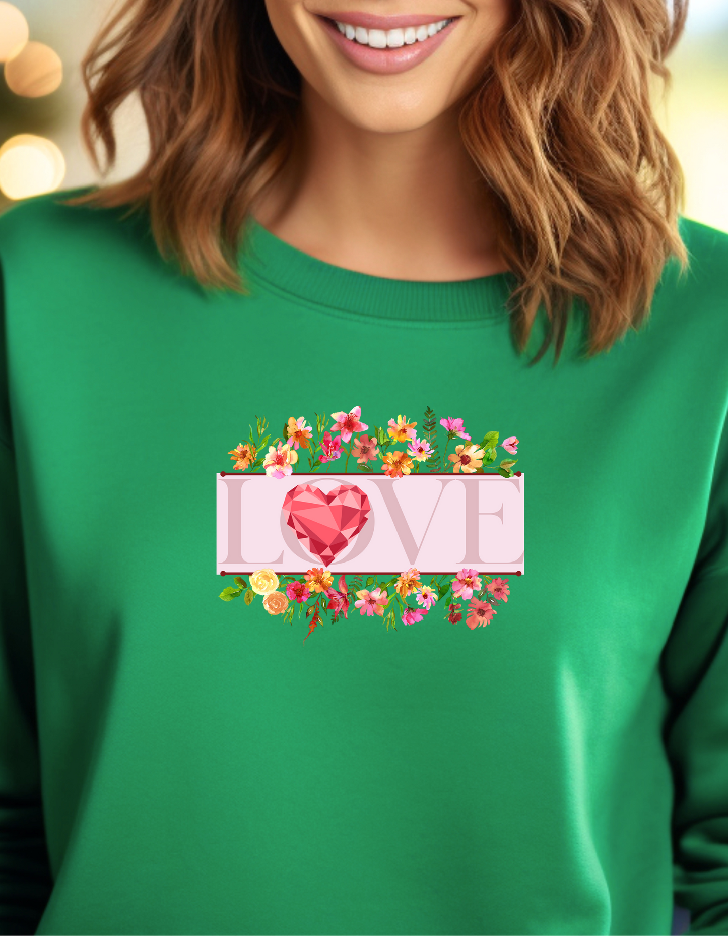Wild Pink Flower Bouquet LOVE Sweatshirt
