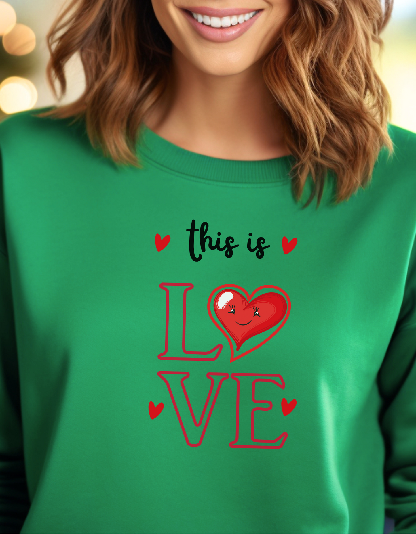 Valentine's Day Love Crewneck Sweatshirt - 'This is Love' Design