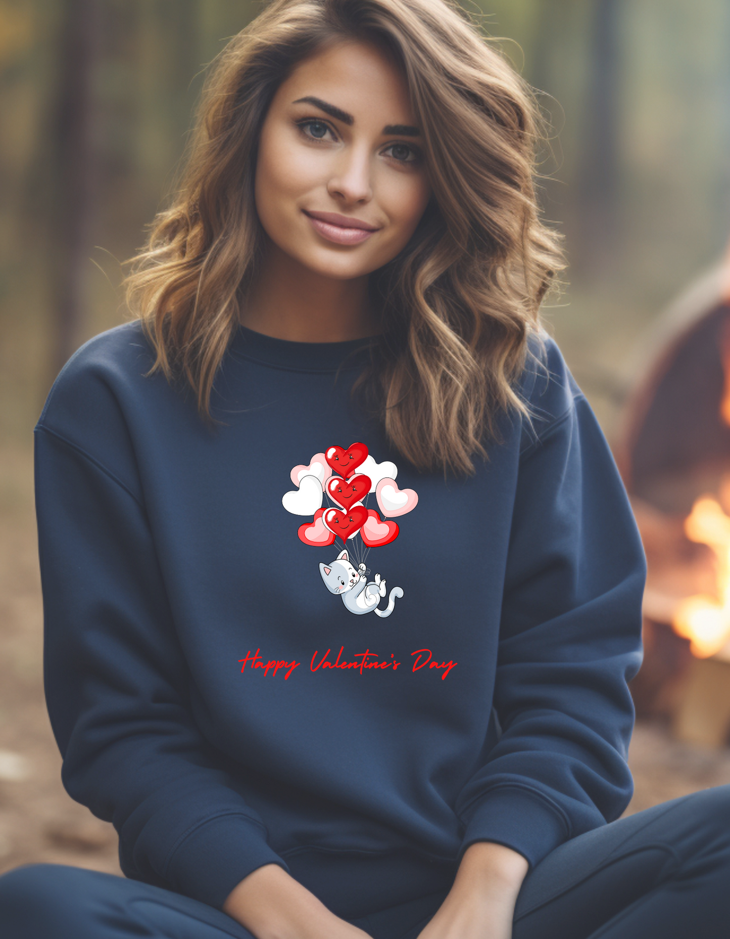 Valentine's Cat Sweatshirt