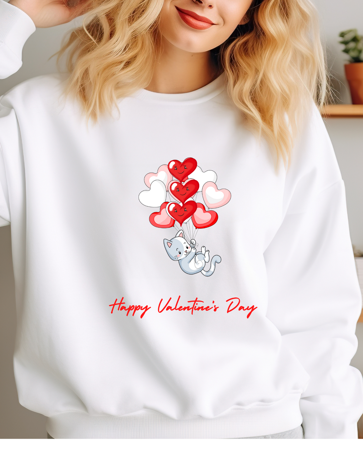 Valentine's Cat Sweatshirt