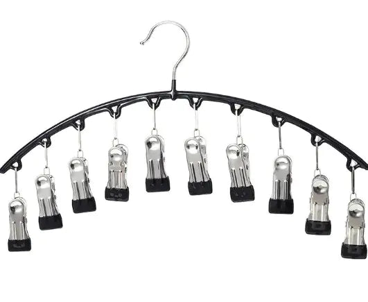 Sleek Multifunctional Stainless Steel Black Clothespin