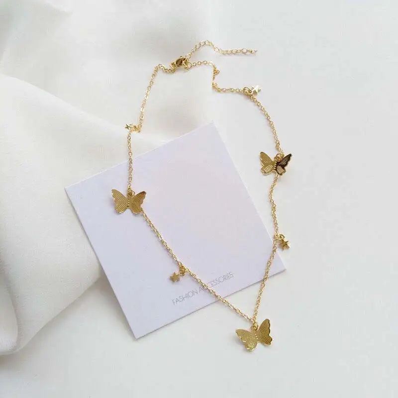 Stunning Butterfly Design Pendant Clavicle Chain
