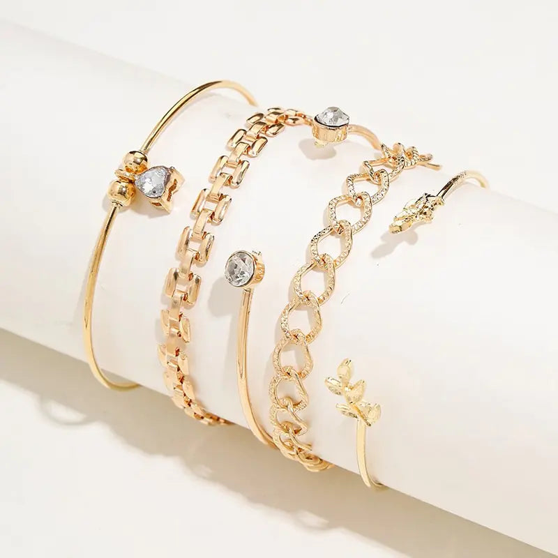 Trendy Contemporary Chain Bracelet Set