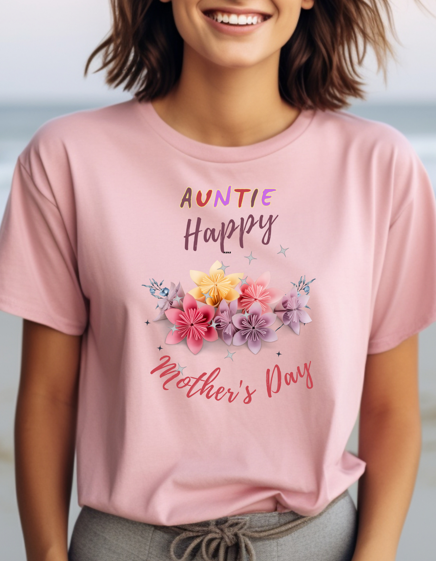 Auntie Happy Mother's Day T-Shirt: A beautiful floral bouquet of flowers. Perfect gift to celebrate the bond you share with your aunt.