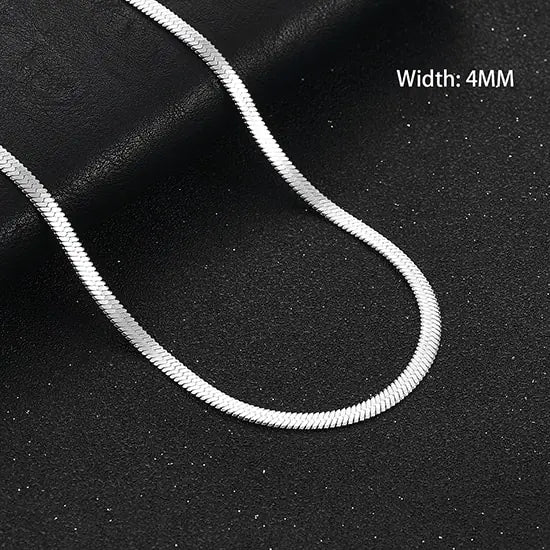 Unique Flat Gold Color Stainless Steel Necklace Blade Chain