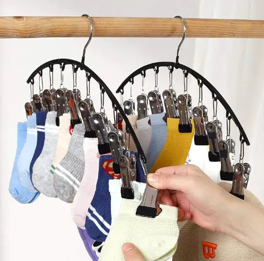 Sleek Multifunctional Stainless Steel Black Clothespin