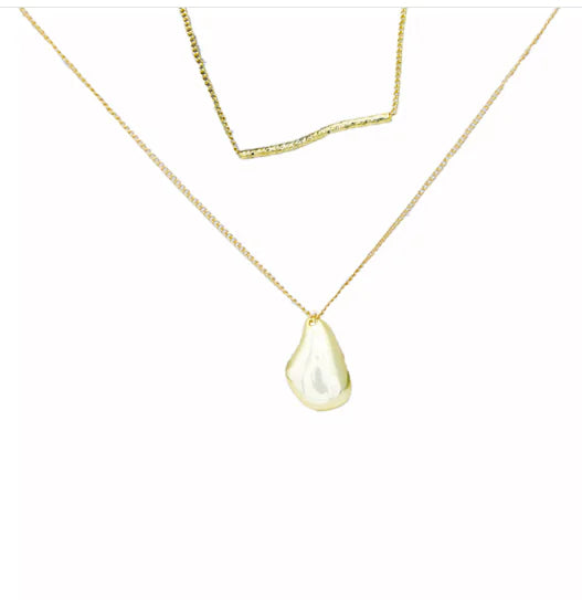 Two-Piece Set Waterdrop Irregular Design Necklaces