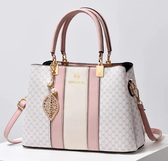 Chic Two-Tone Leather Crossbody Handbag