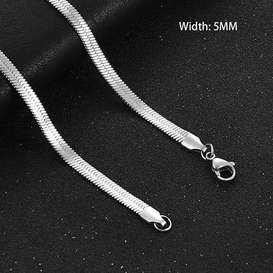 Unique Flat Gold Color Stainless Steel Necklace Blade Chain