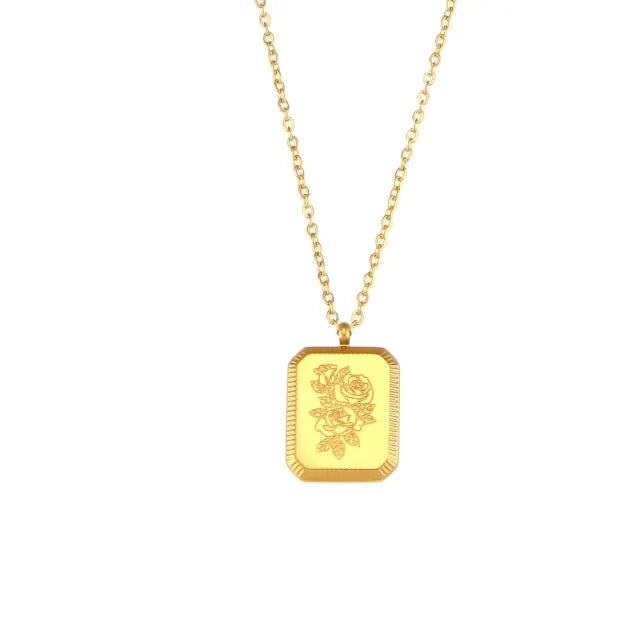 Exquisite Gold Plated Flower Birthstone Necklaces