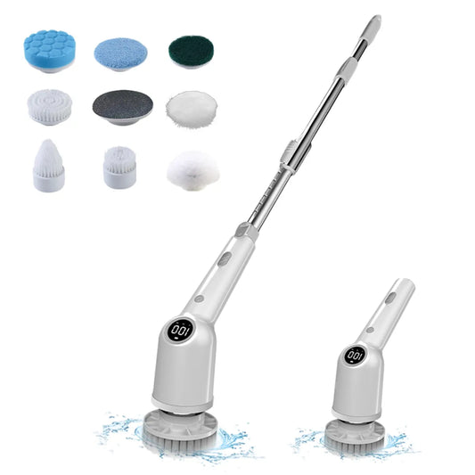 8 in 1 Electric Spring Cleaning Brush - 360° Cordless Spin Cleaner with 8 Brushes