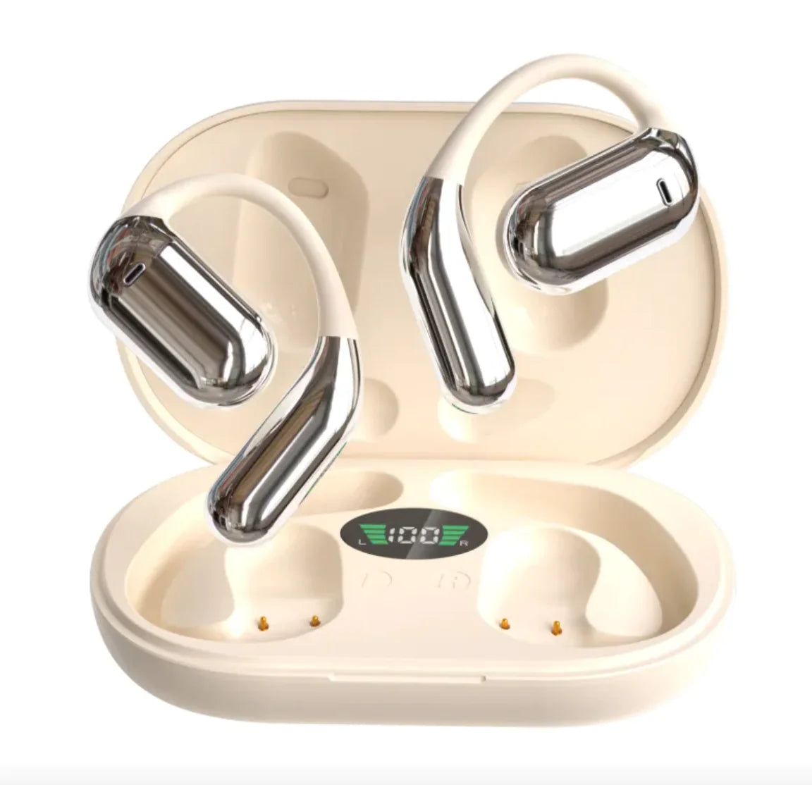 High-Quality Ear-Mounted Bluetooth Headset with LED Display