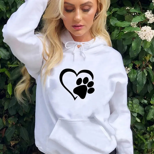 Chic Heart Print Hoodies