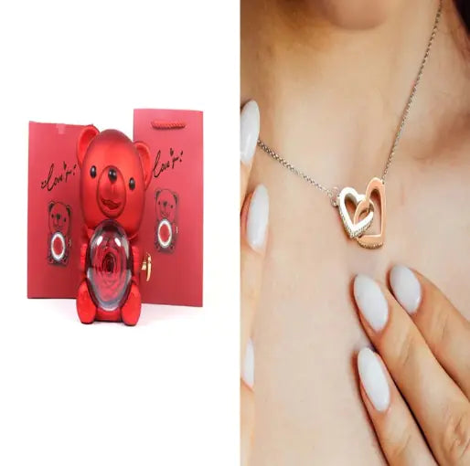 Everlasting Rose & Teddy Bear Gift Set