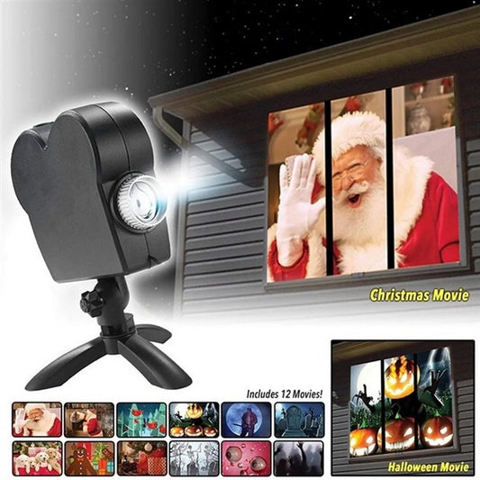 Halloween and Christmas Holographic Projection Window Display