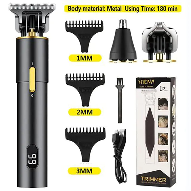 Vintage T9 Rechargeable Hair Clipper – Precision Trimmer & Shaver for Men
