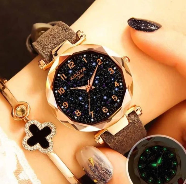 Exquisite Leather Star Sky Watch