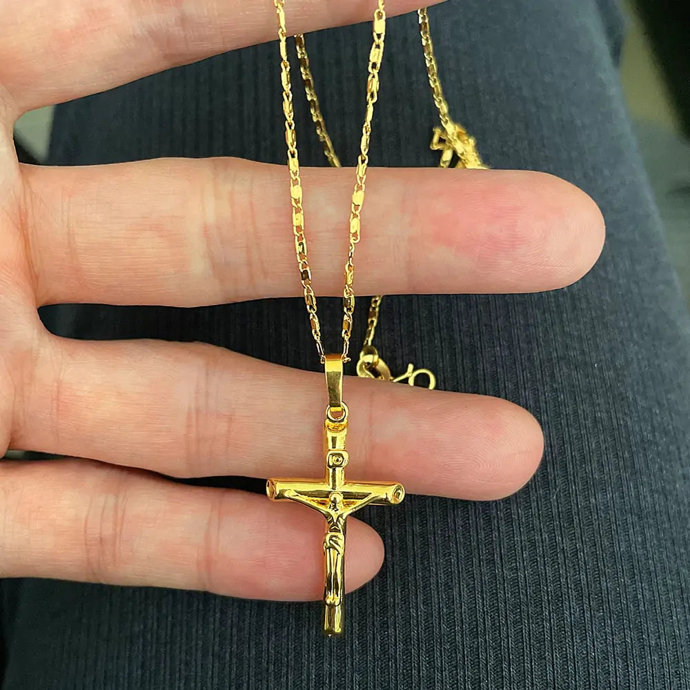 Exquisite Gold Plated Cross Necklace