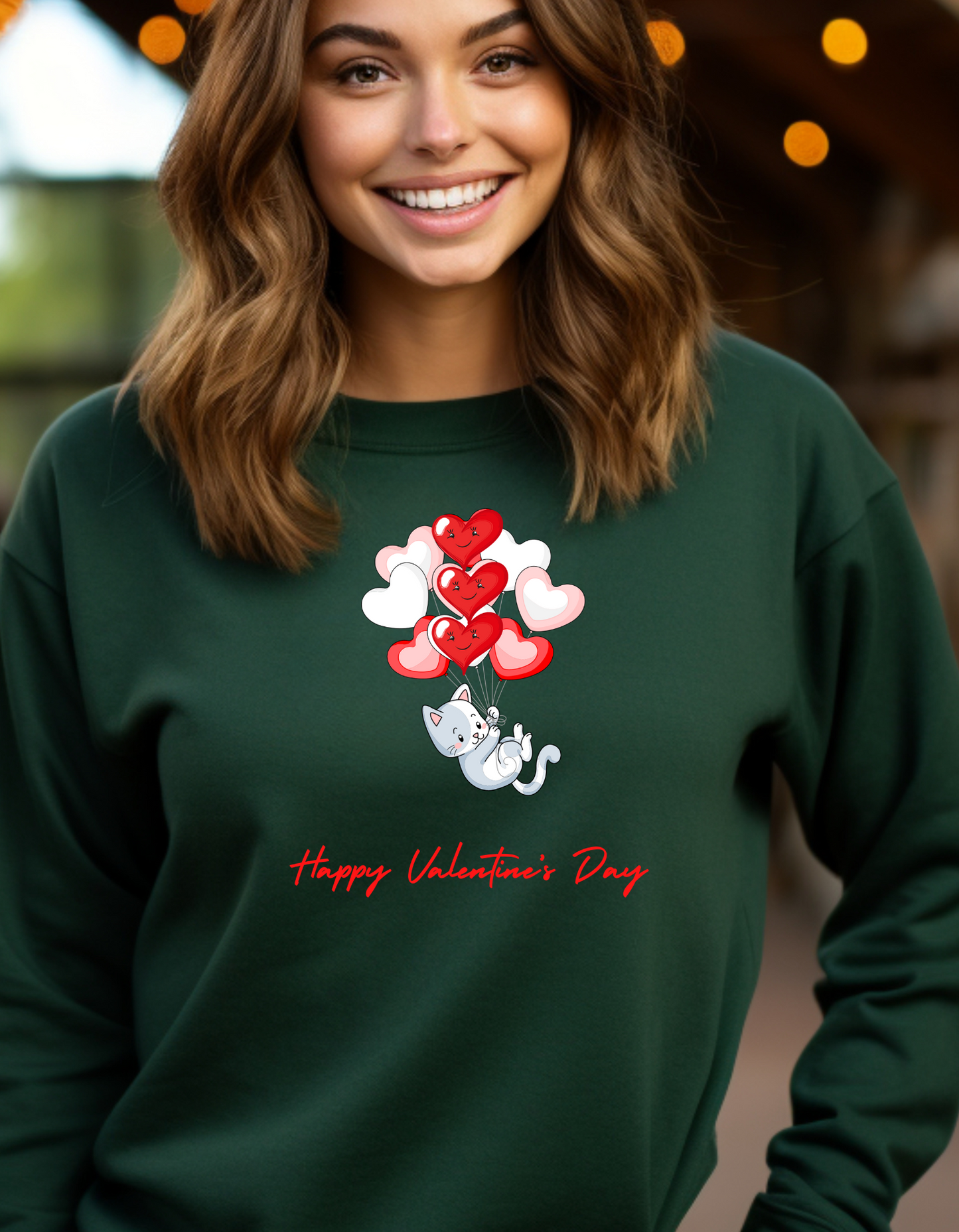Valentine's Cat Sweatshirt