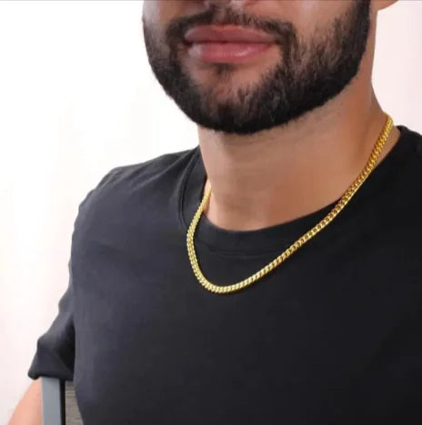 14K Gold Cuban Link Necklace – Premium Gift Set for Men