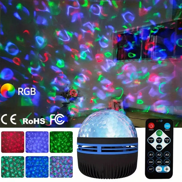 Aqua Glow LED Water Pattern Starry Sky Light