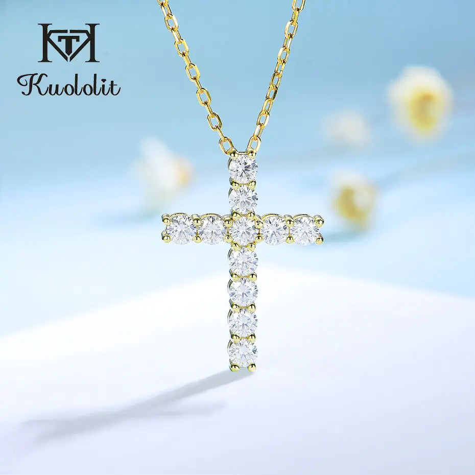 Elegant Moissanite Cross Pendants For Women