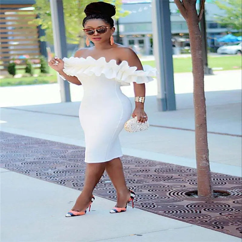 Radiant White Bodycon Party Dress