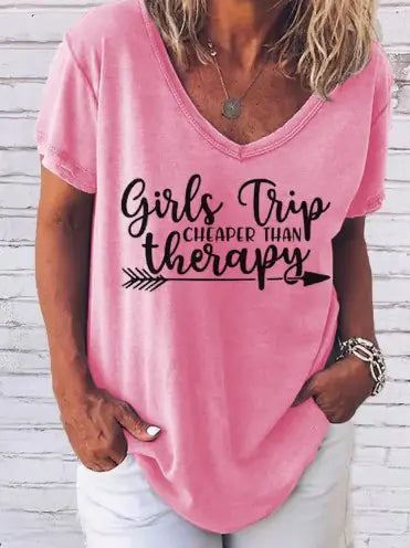 Women Girl's Trip Therapy Tee