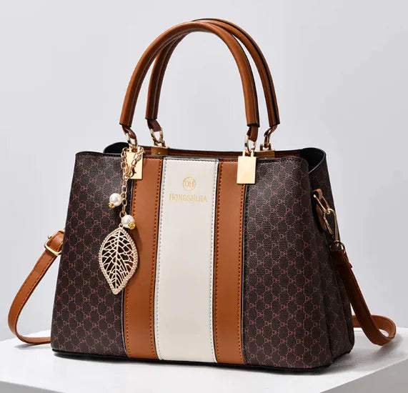 Chic Two-Tone Leather Crossbody Handbag