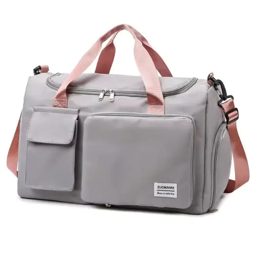 Stylish Versatile Lightweight Carry On Duffel Tote Bag with Dry Wet Separation Pocket, Travel Weekender Bag for Women and Men with Shoe Compartment