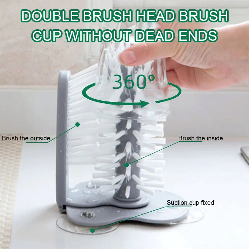 Cup Scrubber Glass Cleaner Bottles Brush Sink Kitchen Accessories 2 in 1 Drink Mug Wine Suction Cup Cleaning Brush Gadgets. Cleaning Brush Cup Scrubber