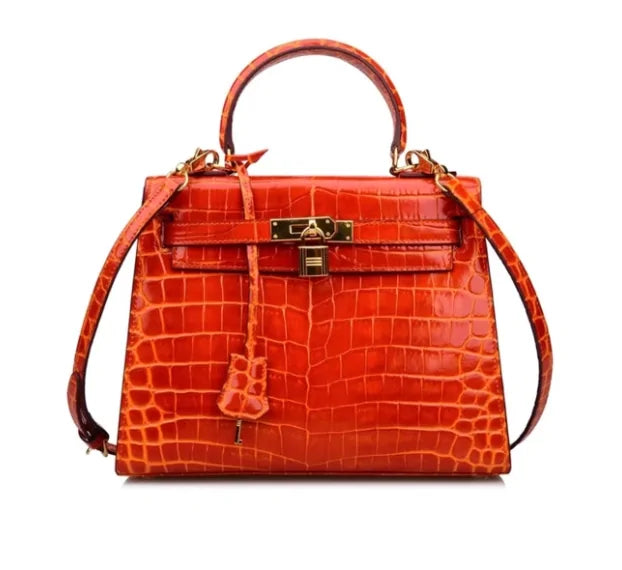 The Los Angeles Genuine Cow Leather Crocodile Bag