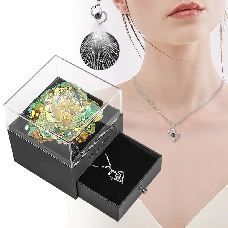 Forever Rose Love Necklace Set