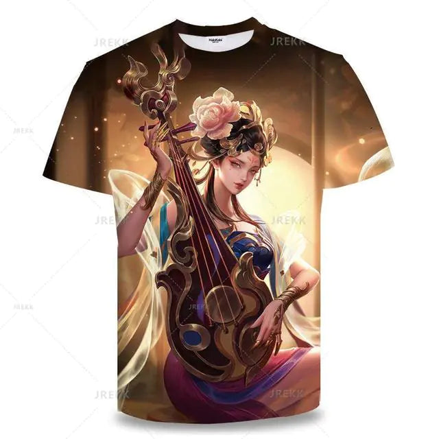 "King of Glory Unisex 3D Print Anime T-Shirt, Summer"