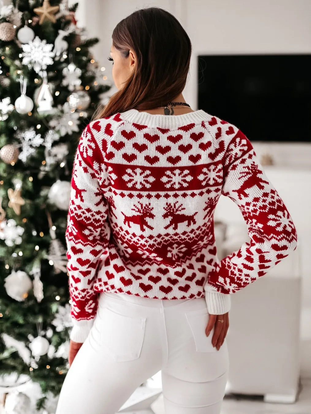 Festive Winter Christmas Sweaters Long Sleeve