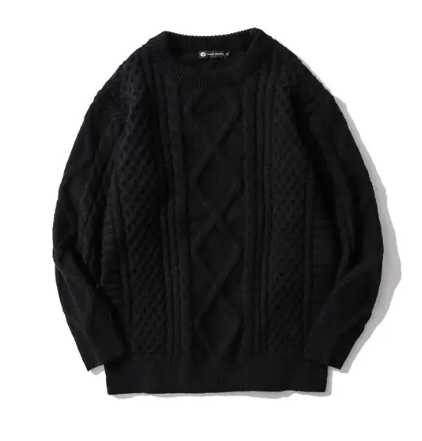 Elegant Rhombus Round Knit Sweater