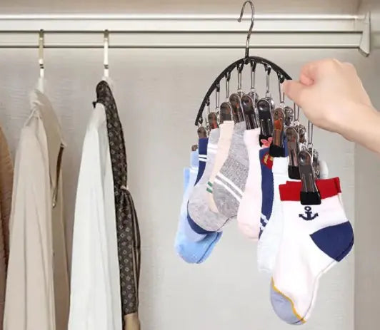 Sleek Multifunctional Stainless Steel Black Clothespin